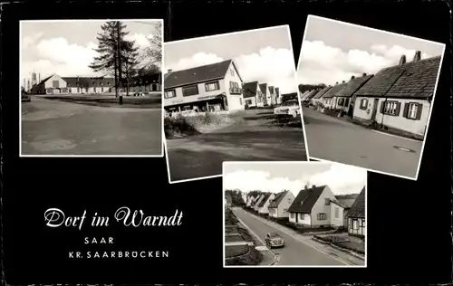 Ak Dorf im Warndt Großrosseln im Saarland, Straßenpartien im Ort