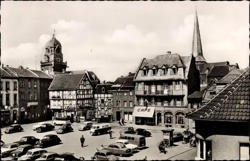 Ak Euskirchen Nordrhein Westfalen, Markt, Cafe, Parkplatz