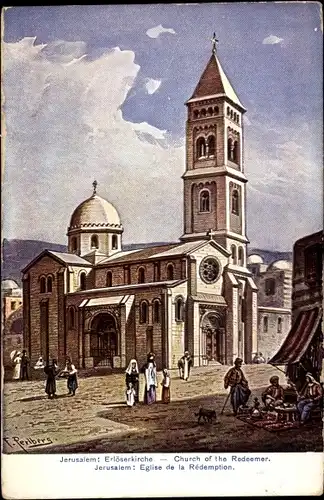 Künstler Ak Perlberg, F., Jerusalem Israel, Erlöserkirche