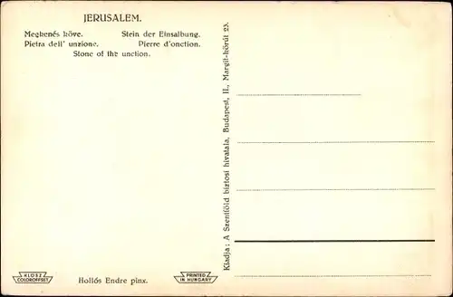 Ak Jerusalem Israel, Stein der Einsalbung