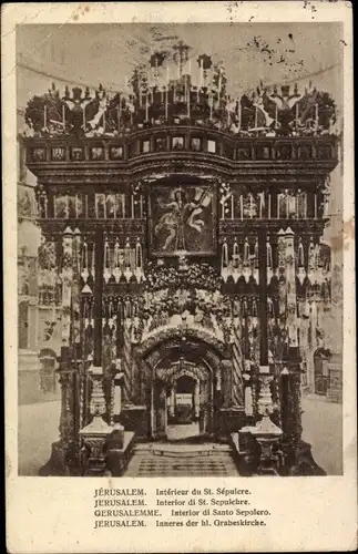 Ak Jerusalem Israel, Interieur du St. Sepulcre, Hl. Grabeskirche