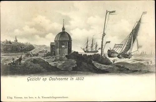 Ak Oostvoorne aan Zee Südholland, Strandgezicht in 1802