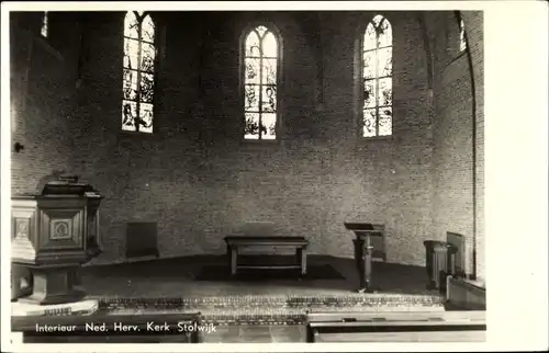 Ak Stolwijk Südholland, Ned. Herv. Kerk, Interieur