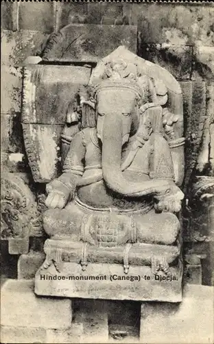 Ak Den Haag Südholland Niederlande, Hindoe monument Canega te Djocja