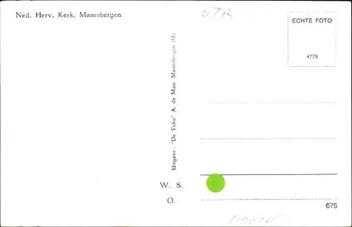 Ak Maarsbergen Utrecht Niederlande, Ned. Herv. Kerk