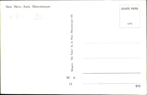 Ak Maarsbergen Utrecht Niederlande, Ned. Herv. Kerk