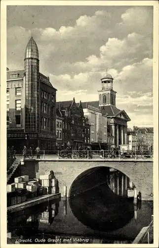 Ak Utrecht Niederlande, Oudegracht, Viebrug