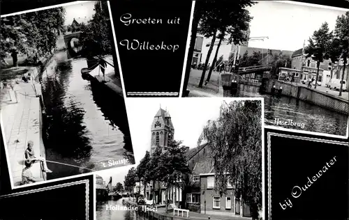 Ak Willeskop Utrecht Niederlande, IJsselbrug, Hollandse IJssel, 't Sluisje