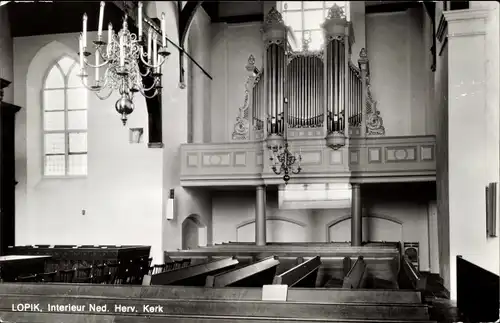 Ak Lopik Utrecht Niederlande, Interieur Ned. Herv. Kerk