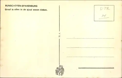 Künstler Ak Bunschoten Spakenburg Utrecht Niederlande, Groof is effen in de sjuut wezen kieken