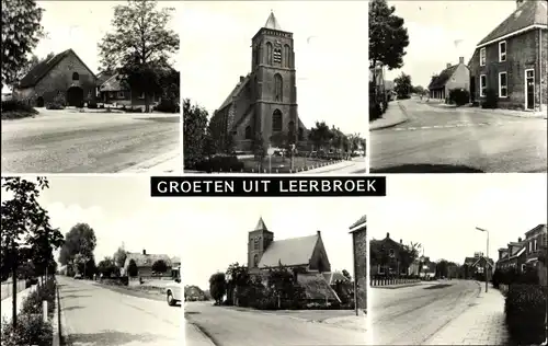 Ak Leerbroek Utrecht Südholland, Ned. Herv. Kerk, Straßenpartie