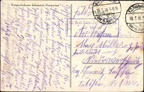 Ak Vorgeschobener Infanterie Vorposten, I WK