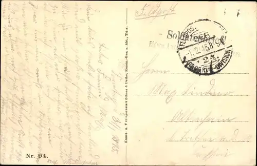 Ak Französischer Schützengraben, I WK