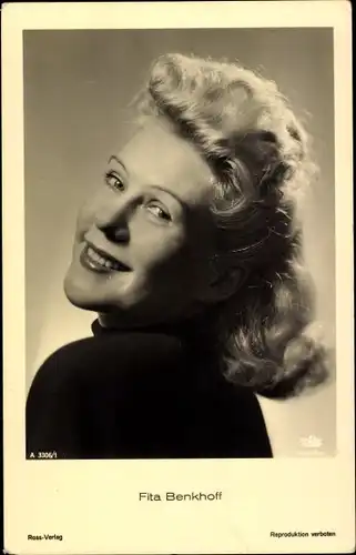 Ak Schauspielerin Fita Benkhoff, Portrait, Ross Verlag A 3306/1