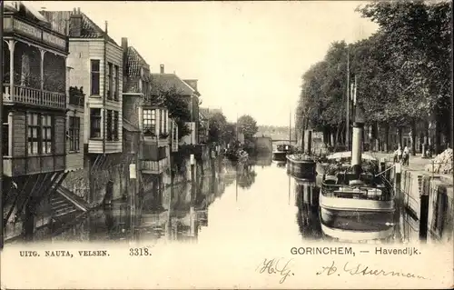 Ak Gorinchem Südholland Niederlande, Havendijk, Boote