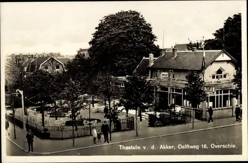 Ak Overschie Rotterdam Südholland, Theetuin v. d. Akker, Delftweg 16