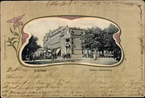 Passepartout Ak Rotterdam Südholland Niederlande, Nieuwe Binnenweg