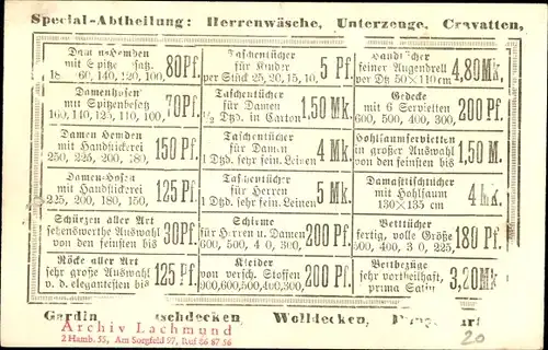 Litho Hamburg Altona, Rathaus, Kirche, Stadttheater, Wäschehandlung Schaumann & Schur, Königstr. 258