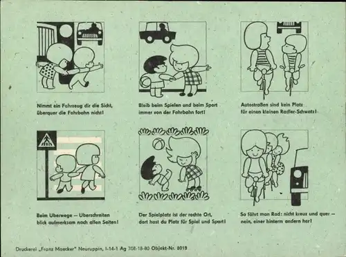 Stundenplan DDR Staatliche Versicherung, Brandschutzversicherung, Bildergeschichte um 1970