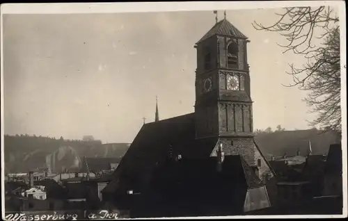 Foto Ak Wasserburg am Inn in Oberbayern, Blick auf die Kirche