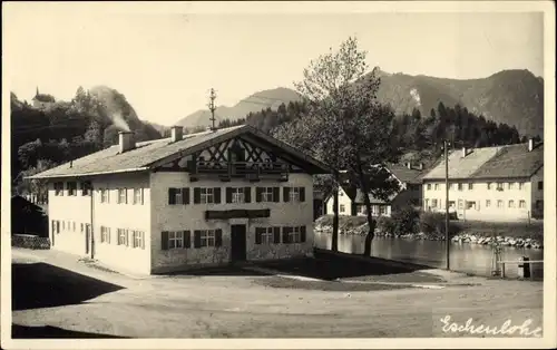 Foto Ak Eschenlohe in Oberbayern, Teilansicht der Ortschaft