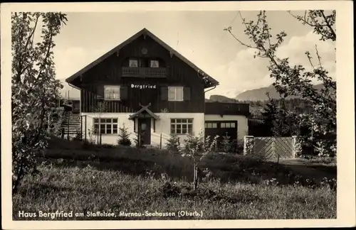 Ak Murnau am Staffelsee, Haus Bergfried am Staffelsee, Seehausen