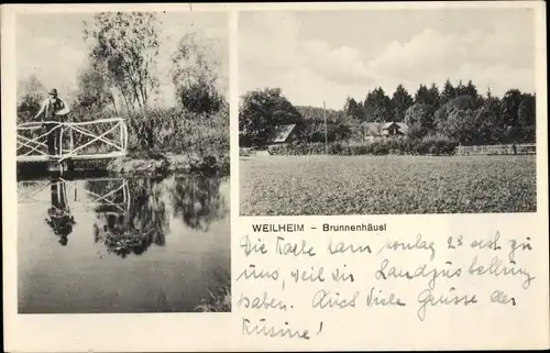 Ak Weilheim Oberbayern, Blick zum Brunnenhäusl