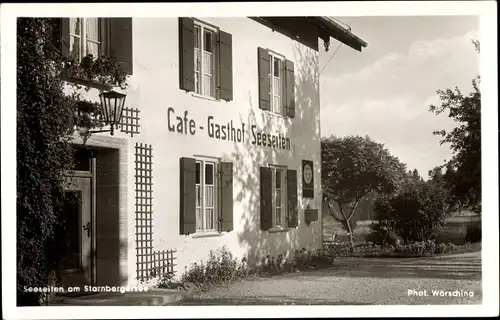 Ak Seeseiten Seeshaupt am Starnberger See in Oberbayern, Cafe Gasthof Seeseiten