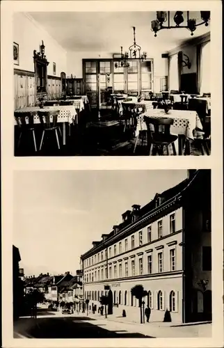 Foto Ak Murnau am Staffelsee, Gasthaus, Innenansicht