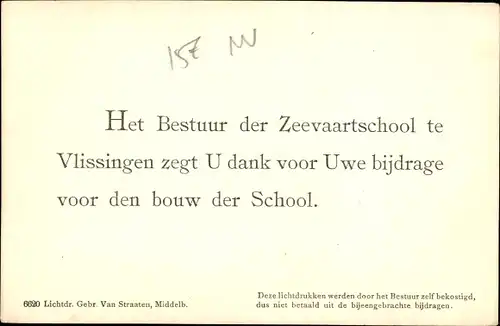 Ak Vlissingen Zeeland Niederlande, Eerste steenlegging der de Ruyterschool door den Prins der Nederl