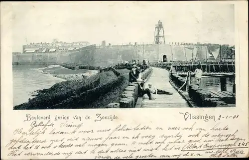 Ak Vlissingen Zeeland Niederlande, Boulevard gezien van de Zeezijde