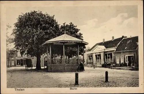 Ak Tholen Zeeland Niederlande, Markt