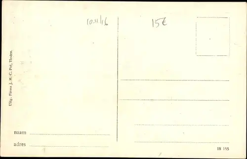 Ak Tholen Zeeland Niederlande, Postweg