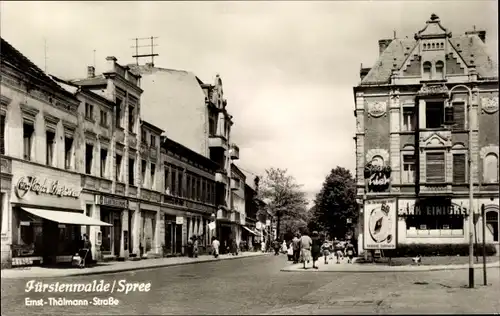 Ak Fürstenwalde an der Spree, Ernst Thälmann Straße, Geschäfte