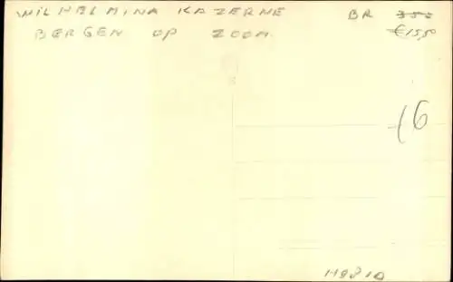 Ak Bergen op Zoom Nordbrabant Niederlande, Wilhelminakazerne