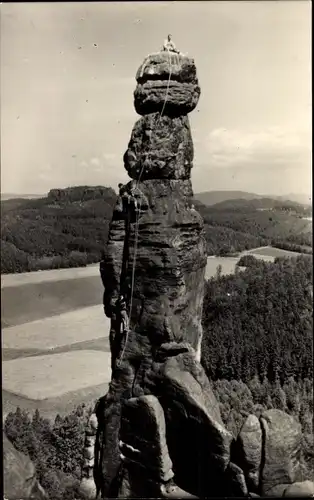 Ak Sächsische Schweiz, Fels Pfaffenstein, Barbarine