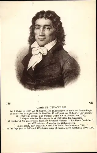 Künstler Ak Camille Desmoulins, Französischer Politiker, Portrait