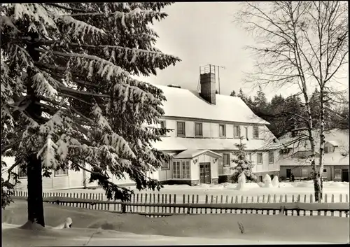 Ak Geyer im Erzgebirge Sachsen, Betriebsferienheim Waldschänke, Winter