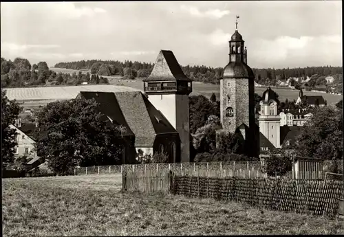 Ak Geyer im Erzgebirge Sachsen, Die drei Türme der Stadt