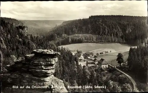 Ak Ottomühle Rosenthal Bielatal Sächsische Schweiz, Blick auf die Ottomühle