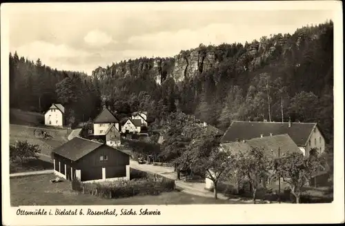 Ak Ottomühle Rosenthal Bielatal Sächsische Schweiz, Ortsansicht