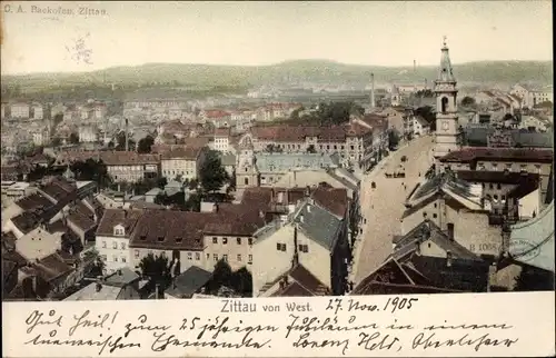 Ak Zittau in Sachsen, Blick von Westen