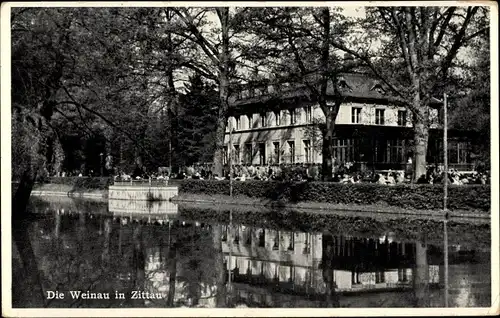 Ak Zittau in der Oberlausitz, Weinau Restaurant, Teich