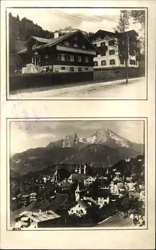 Ak Berchtesgaden in Oberbayern, Haus Carell, Königsseerstraße 28, Ort, Watzmann