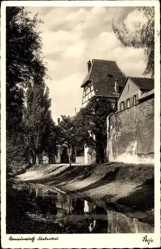 Ak Donauwörth in Schwaben Bayern, Stadtmauer, Färbertörl