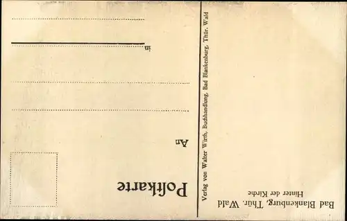 Künstler Ak Bad Blankenburg in Thüringen, Hinter der Kirche