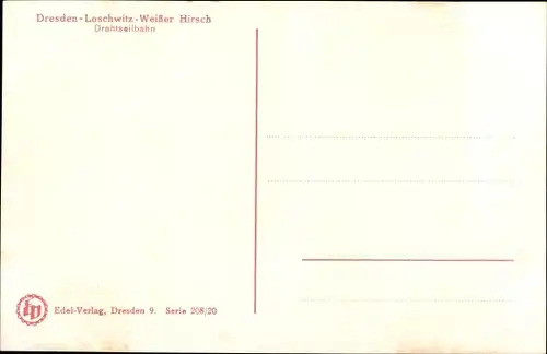 Ak Dresden Loschwitz Weißer Hirsch, Blick zum Luisenhof, Drahtseilahn