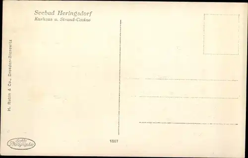 Ak Ostseebad Heringsdorf auf Usedom, Kurhaus und Strandcasino, Strand