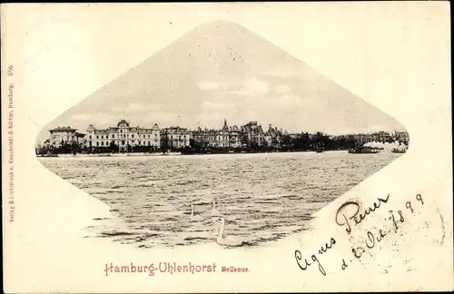 Ak Hamburg Nord Uhlenhorst, Bellevue, Panorama