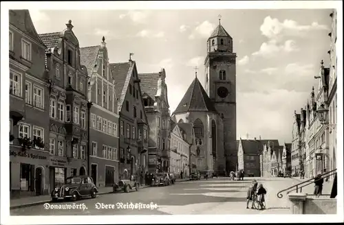 Ak Donauwörth in Schwaben Bayern, Obere Reichstraße, Kirche